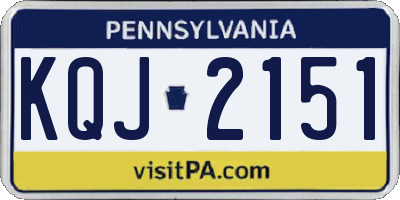 PA license plate KQJ2151