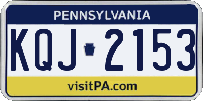 PA license plate KQJ2153