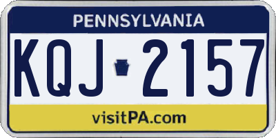PA license plate KQJ2157