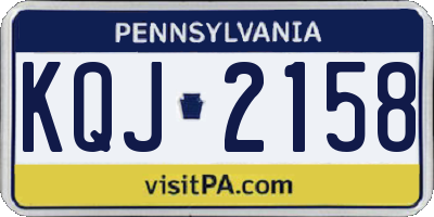 PA license plate KQJ2158