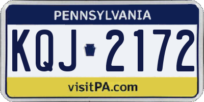 PA license plate KQJ2172