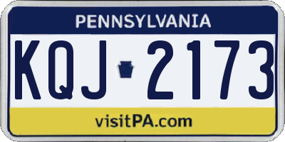 PA license plate KQJ2173