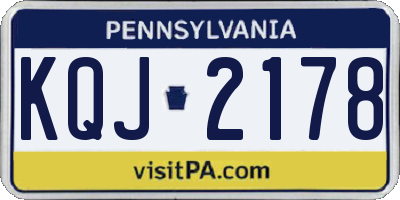 PA license plate KQJ2178