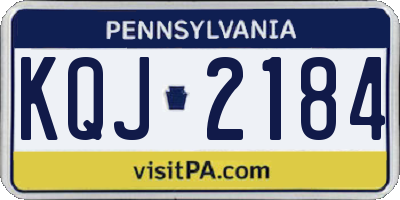 PA license plate KQJ2184