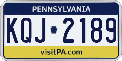 PA license plate KQJ2189