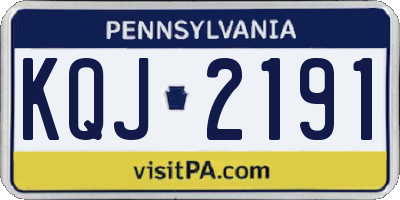 PA license plate KQJ2191