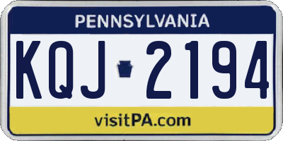PA license plate KQJ2194