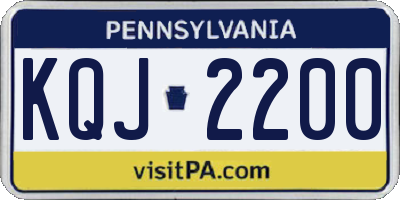 PA license plate KQJ2200