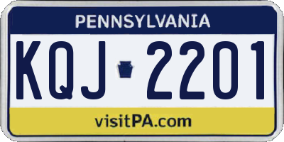 PA license plate KQJ2201
