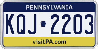 PA license plate KQJ2203