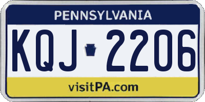 PA license plate KQJ2206