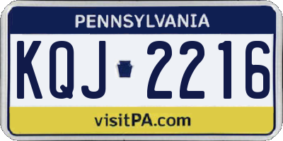 PA license plate KQJ2216