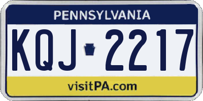 PA license plate KQJ2217