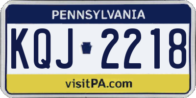 PA license plate KQJ2218
