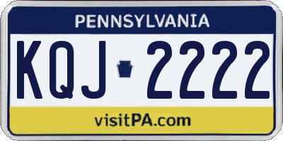 PA license plate KQJ2222