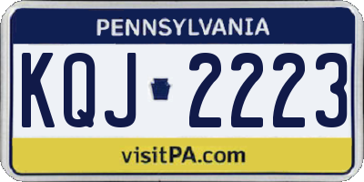 PA license plate KQJ2223