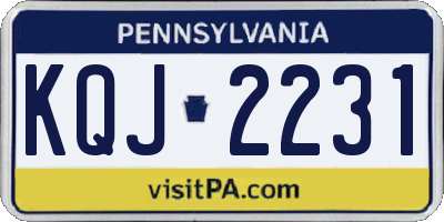 PA license plate KQJ2231