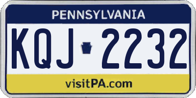 PA license plate KQJ2232