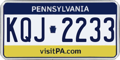 PA license plate KQJ2233