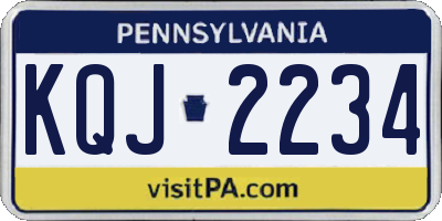 PA license plate KQJ2234