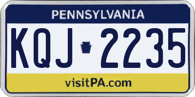PA license plate KQJ2235