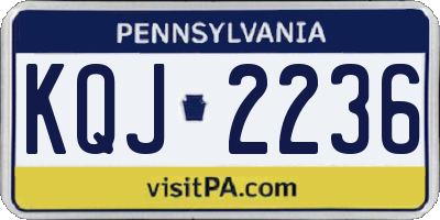 PA license plate KQJ2236