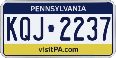 PA license plate KQJ2237