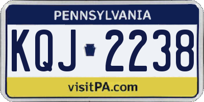 PA license plate KQJ2238