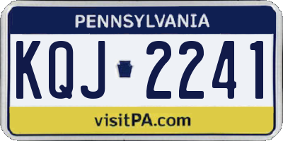 PA license plate KQJ2241