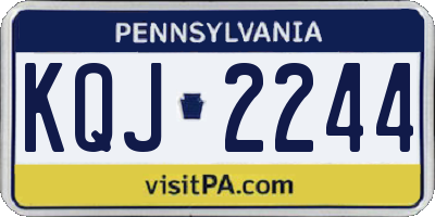 PA license plate KQJ2244