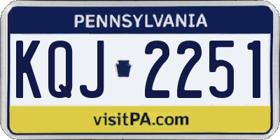 PA license plate KQJ2251