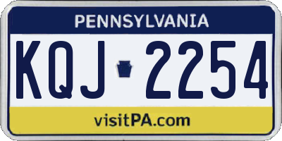 PA license plate KQJ2254
