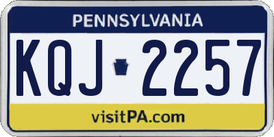 PA license plate KQJ2257