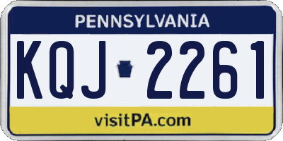 PA license plate KQJ2261