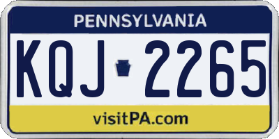 PA license plate KQJ2265