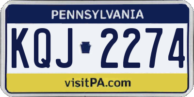 PA license plate KQJ2274