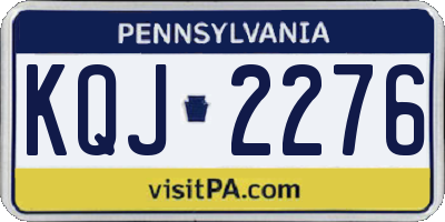 PA license plate KQJ2276