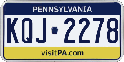 PA license plate KQJ2278