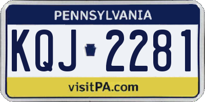 PA license plate KQJ2281