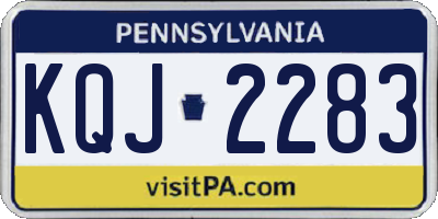 PA license plate KQJ2283