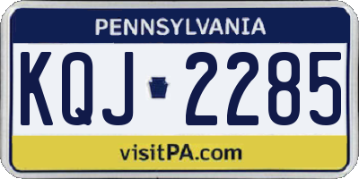 PA license plate KQJ2285