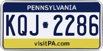 PA license plate KQJ2286