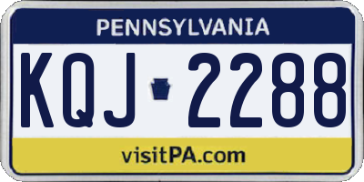 PA license plate KQJ2288