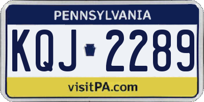 PA license plate KQJ2289