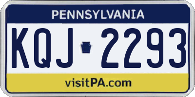 PA license plate KQJ2293