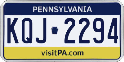 PA license plate KQJ2294