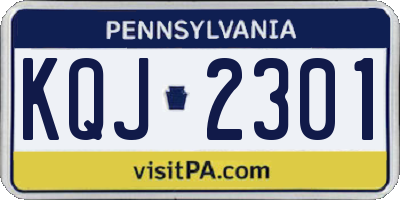 PA license plate KQJ2301