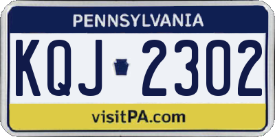 PA license plate KQJ2302