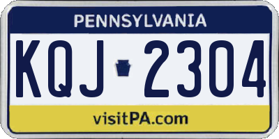 PA license plate KQJ2304