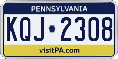 PA license plate KQJ2308